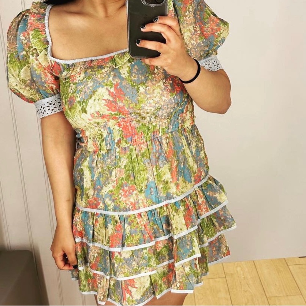 Love Shack Fancy dress Monet inspired print impression dresss